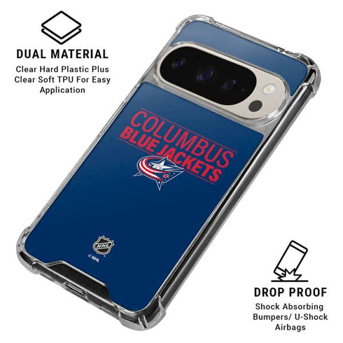 NHL Columbus Blue Jackets Lineup Pixel 9/9 Pro Clear Case